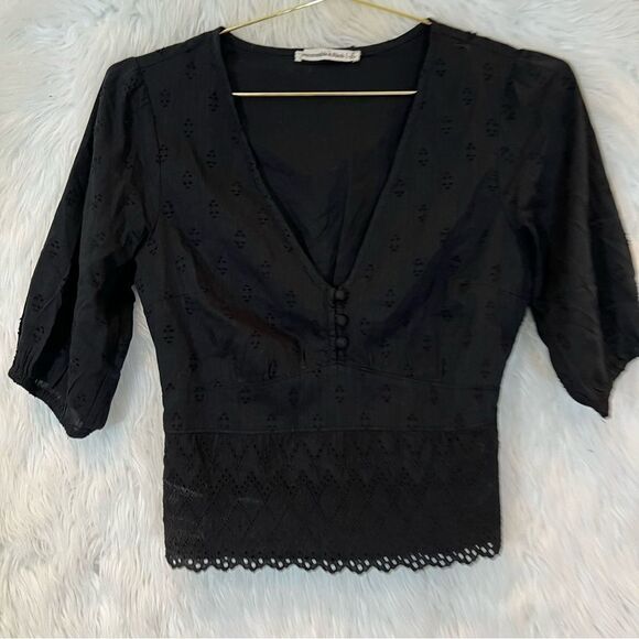Abercrombie & Fitch embroidered lace trim boho blouse - Picture 4 of 6